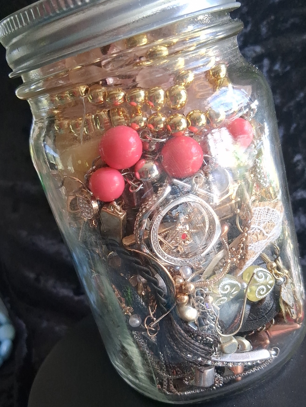 Mystery Jewelry Jar. Loaded Rings Earrings Bracelets & Necklaces.